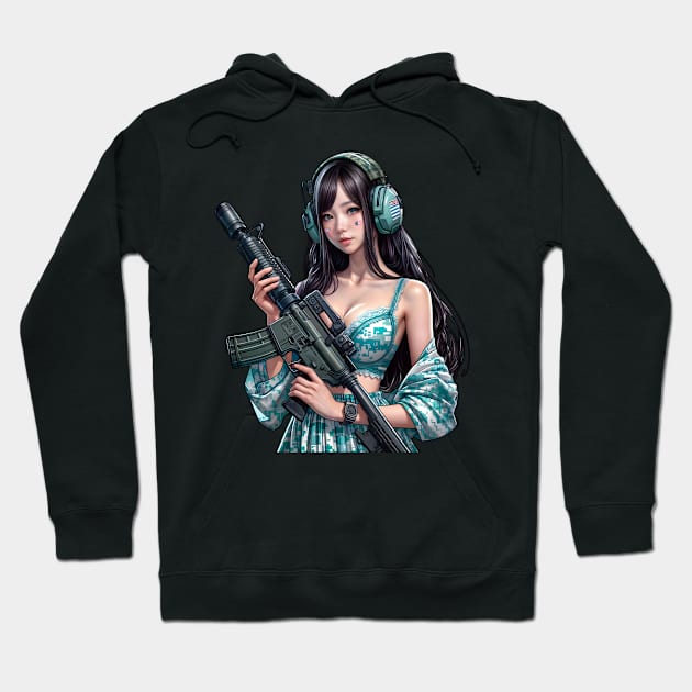 Tactical Girl Hoodie by Rawlifegraphic